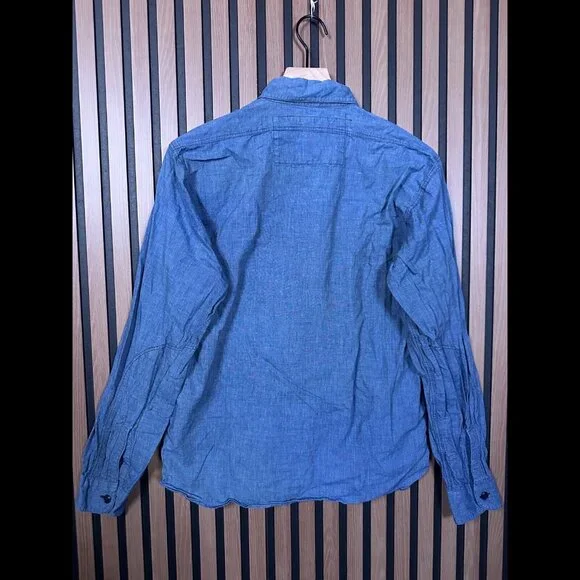 Vintage Mister Freedom Shirt Large Mens 645 Chambray Long Sleeve Button Pocket - Picture 2 of 9